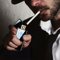 thumbnail image 1 of Taotanxi Smart Fingerprint Sensor Windproof Double Side Cigarette Ignition USB Rechargeable Lighter (Black), 1 of 5