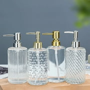 Taotanxi Soap Dispenser, 420ml/14oz Ceramic Liquid Soap Pump Dispenser, Refillable Dish Soap Dispenser for Kitchen Bathroom Washroom Clear