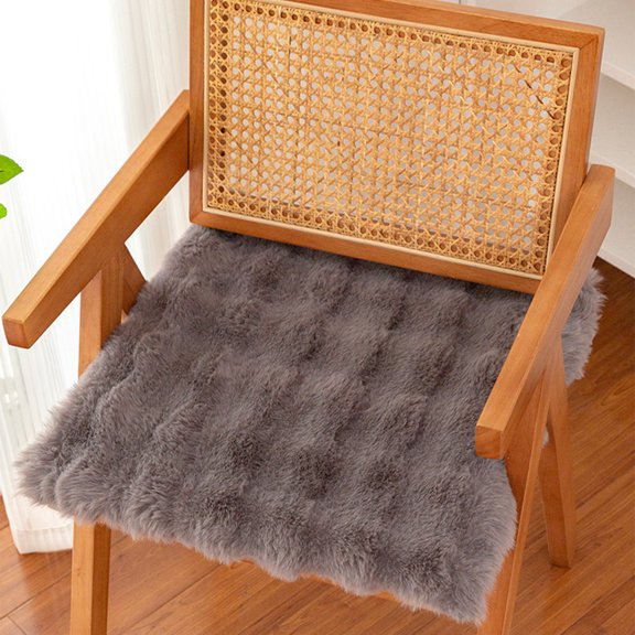 Taotanxi Soft Plush Chair Pads With Ties Winter Indoor Warmth Square Chair Cushion Nonslip Comfort Dining Seat Pads Decoration For Home Patio Kitchen Office Dorm Gray