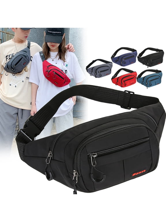 Sports Waist Packs Fanny Bag, Multiple Functions Hip Bum Chest Belly Back Bags With Adjustable Belt Strap for Men, Women Fit for Outdoor Events Like Hiking, Cycling, Running (Green)