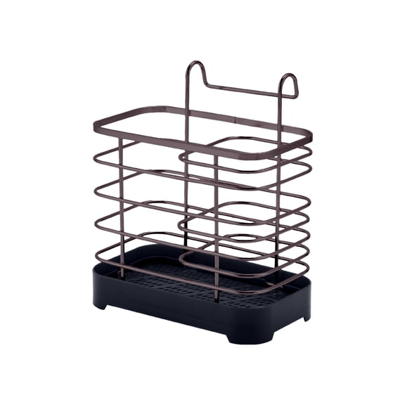 Taotanxi Square Kitchen Utensil Holder, Sturdy Metal Rack for Countertop Storage, Cooking Tools Organizer With Drainage Hole, Stylish Utensil Caddy for Effortless Kitchen Organization