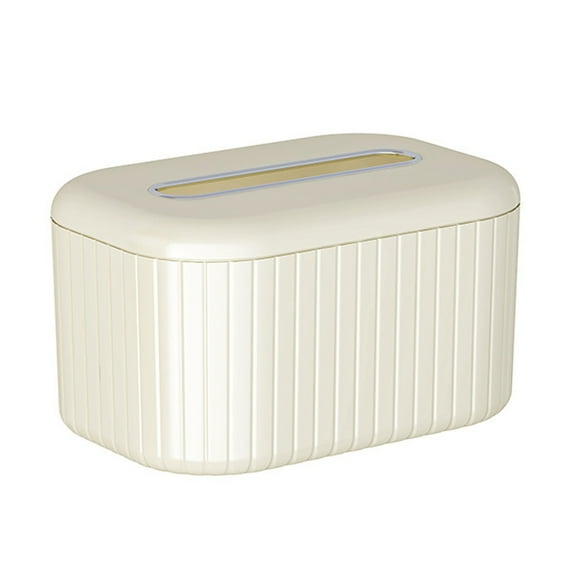 Taotanxi Square Plastic Tissue Box Holder Decorative Tissue Box Case Modern Facial Paper Dispenser for Bathroom, Vanity Countertops, Night Stands, Desk - White