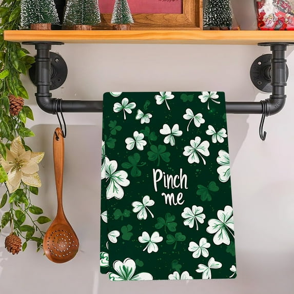 Taotanxi St. Patrick'S Day Kitchens Towel Green Luckys Clovers Dish Towel St. Patrick'S Day Decorations For Home Dry Dish Cloth 18X26 Inch
