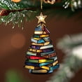 thumbnail image 1 of Taotanxi Stacks of Christmas Book Tree Suncatcher Ornament,Book Lover Gifts for Librarians Reader Bookworm Book Club Arcylic Book Tree Ornament Decor for Friends Sister Christmas Birthday Gifts, 1 of 7
