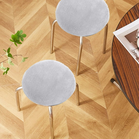 Taotanxi Stool Cushion Round 12/14 Inch Round Chair Cushions with Ties for Dining Chairs Round Seat Pads/Cushions,Gray