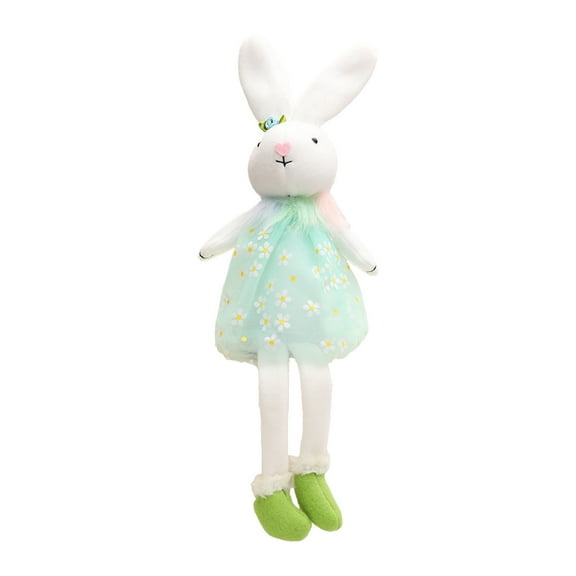 Taotanxi Stuffed Animal Toy 11 Inch, Small Super Soft Plush Doll, Baby, Toddler, Kids Toy, Sitting Bunny With Legs Dangling, Easter Bunny Ornament ,Blue