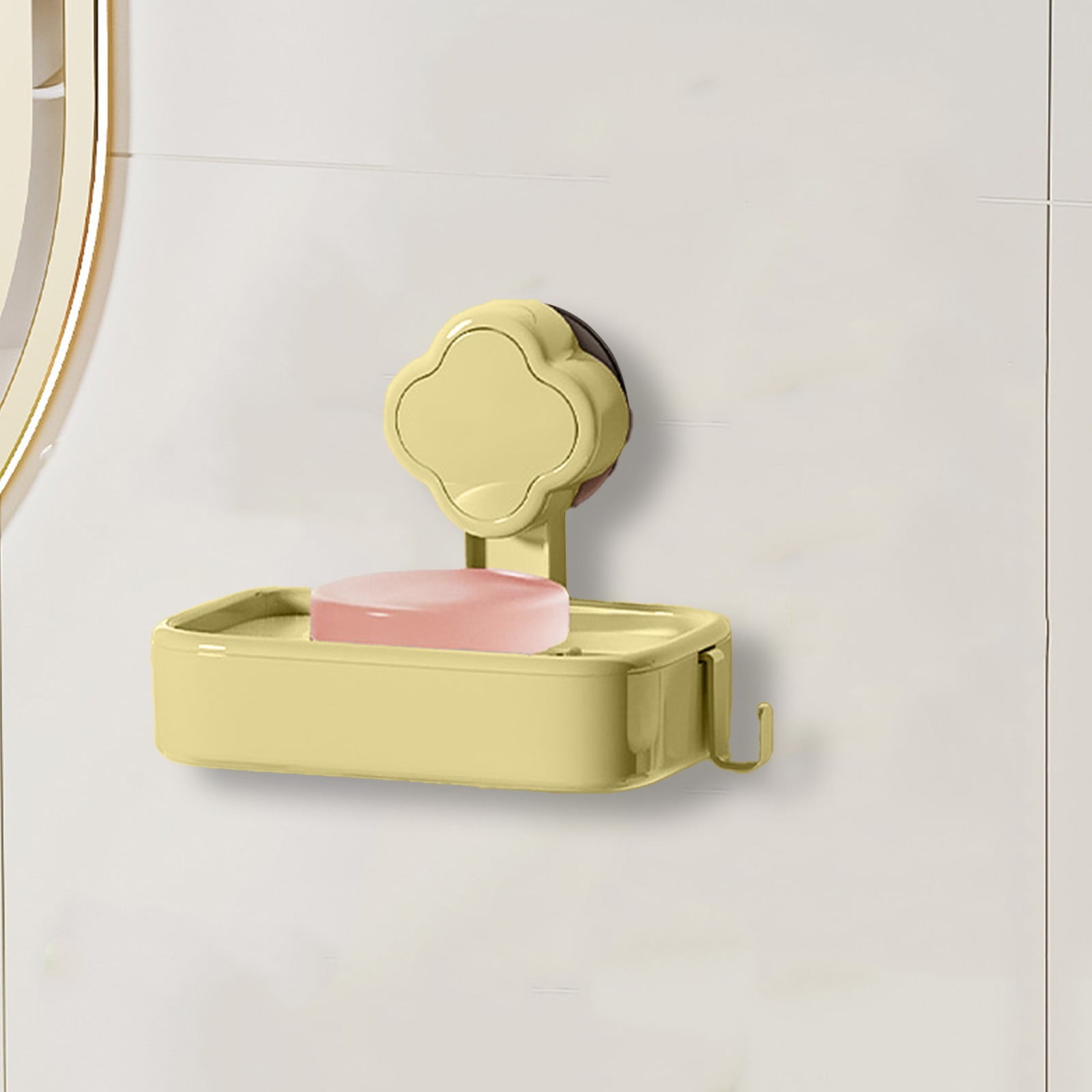 TAILI Suction Cup Soap Holder 2-Pack, No-Drill Wall Mount Soap Dish For Shower, Bathroom, Kitchen - White