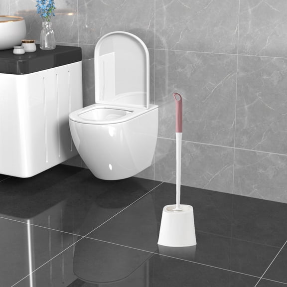 Taotanxi Toilet Brush And Holder, 2 Pack Toilet Bowl Brush And Holder With Long Handle, Plastic Holder Easy To Hide, Drip-Proof, Easy To Assemble, Deep Cleaning