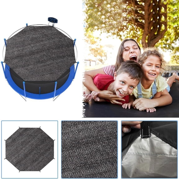 Taotanxi Trampoline Shade Cover, Trampoline Cover for 14FT 10FT 12FT 14FT 16FT Straight Pole Round Trampoline Sun Protection, Easy to Install,for Backyard Playground(14FT 6 Poles)