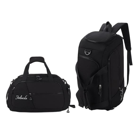 Taotanxi Travel Duffle Bag,Gym Bags for Men, 4 In 1 Sports Gym Duffel Bag, Gym Backpack With Shoe Compartment, Waterproof Travel Weekender Overnight Bag for Football Backpack Carry On Luggage-Black