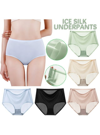 1pc Transparent Ice Silk Underwear For Women, Sexy High Waist No Trace Thin  Ladies' Panties, Summer