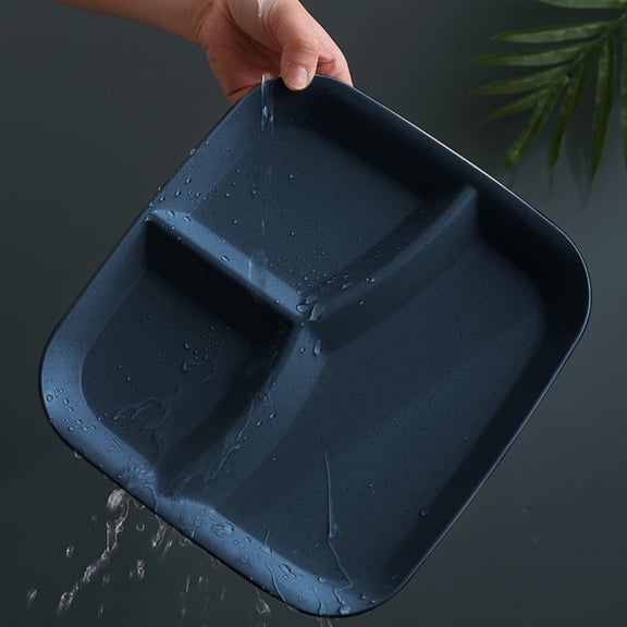 Taotanxi Unbreakable Divided Plates 10 Inch,Reusable Wheat Straw Kids Plates，Microwave And Dishwasher Safe, Perfect For Kids And Adults,Blue