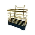 thumbnail image 1 of Taotanxi Utensil Holder, Stainless Steel Utensil Drying Rack with Drain Tray, Kitchen Counter Drainer Basket Silverware Cutlery Flatware Holder Forks, Knives, Spoons, Chopsticks Organizer (Gold), 1 of 6