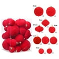 thumbnail image 1 of Taotanxi Velvet Christmas Ornaments Set, 35PCS Flocked Shatterproof Assorted Hanging Xmas Tree Ball Decorations, for Home Party Holiday Valentine's Day Decor, Red, 1 of 6