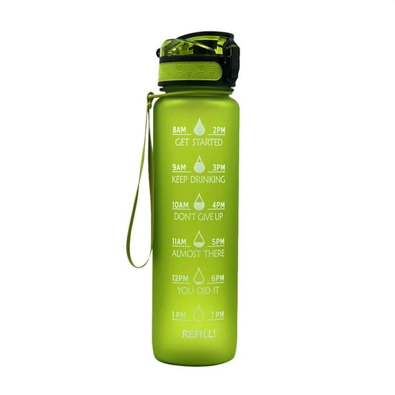 Taotanxi Water Bottles, 32Oz Motivational Sports Water Bottle With Time Marker - Times To Drink - Tritan, Bpa Free, Wide Mouth Leakproof, Green (1 Pack)