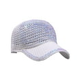 thumbnail image 1 of Taotanxi Women Men Studded Rhinestone Crystals Adjustable Ponytail Mesh Baseball Cap Shiny Bling Casual Sports Cap Breathable Sun Hat, 1 of 6
