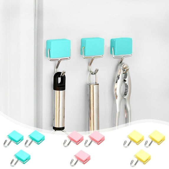Taotanxi Yellow Heavy Duty Magnetic Hooks for Refrigerator, Cruise Magnet Hooks for Hanging, Strong Hooks for Fridge, Magnetic Key Holder, Magnetic Hanger, Set Of 3