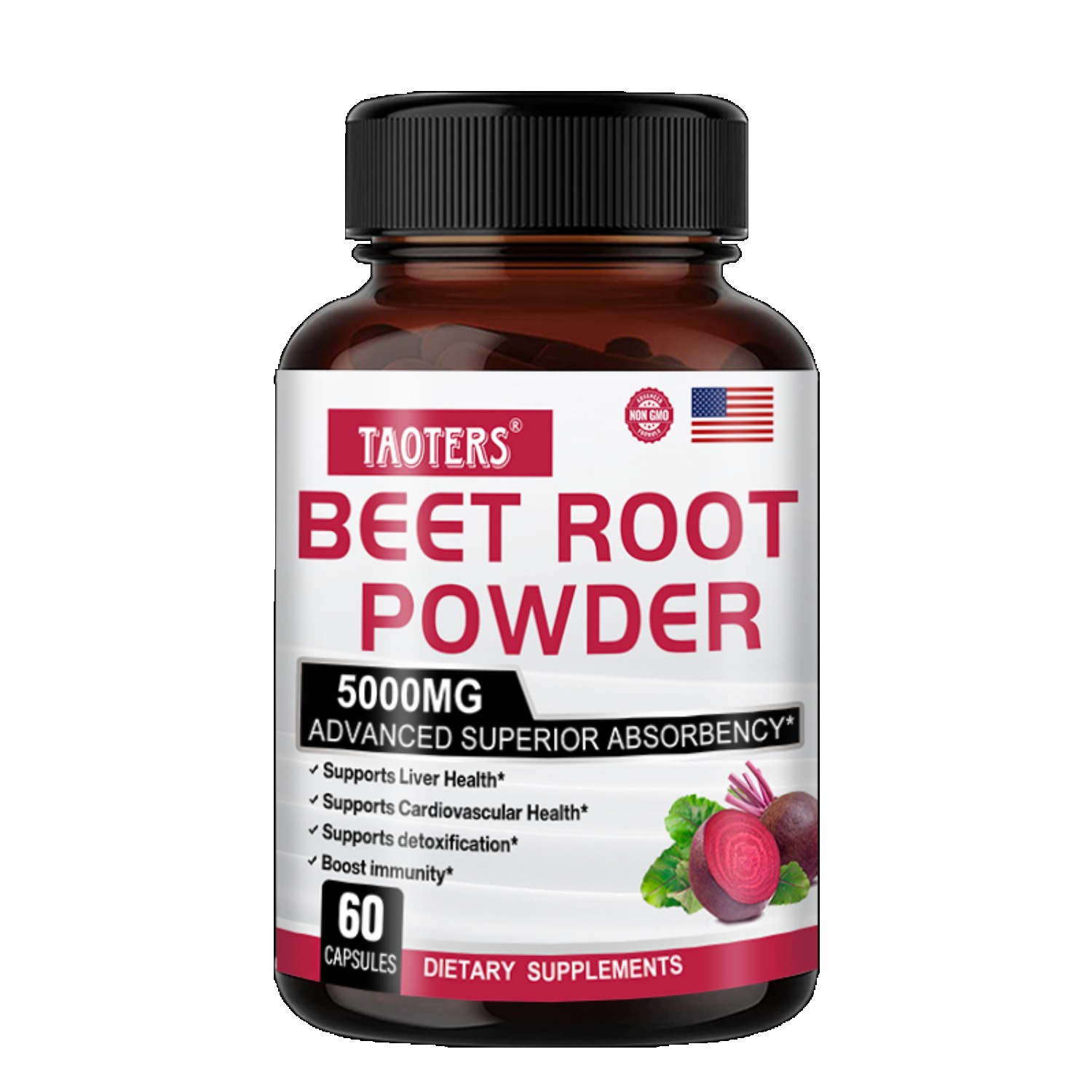 Taoters Beetroot Capsules 3000 mg Extra Strength with Grape Seed