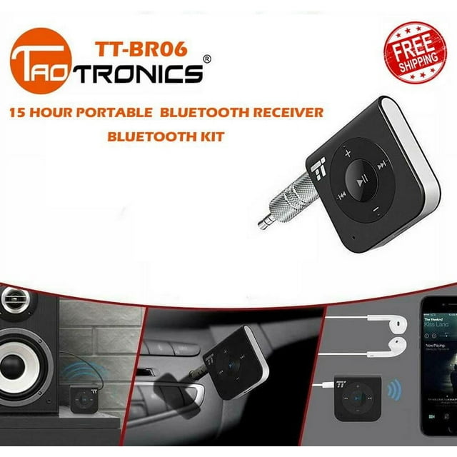 Taotronics Portable 15 Hour Bluetooth Receiver Wireless Car Aux Adapter SB23