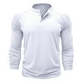 thumbnail image 1 of Taowp Henley Long Sleeve Buttons V Neck Cotton Workout Henley Men Shirts ,Size XL, 1 of 6