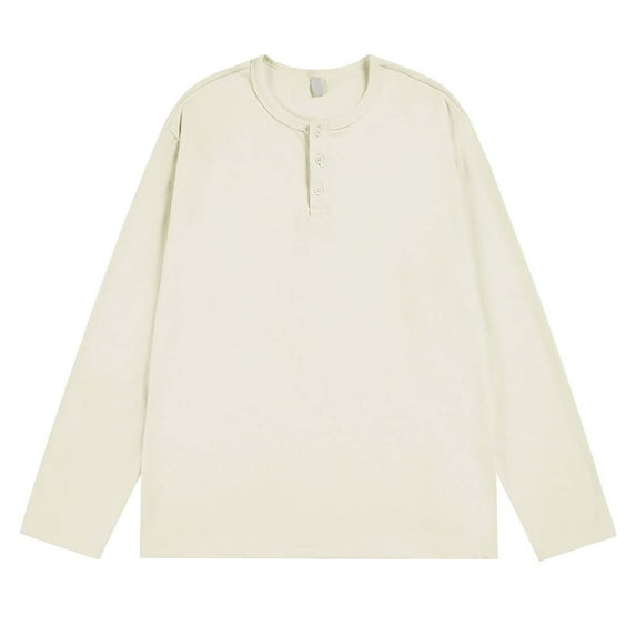 Taowp Long Sleeve Solid Henley Neck With Buttons Henley Long Sleeve Shirts for Men ,Size M