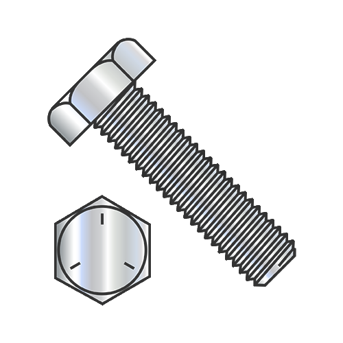 Tap Bolt - Hex Head - Zinc Plated Grade 5 Steel - 1/2