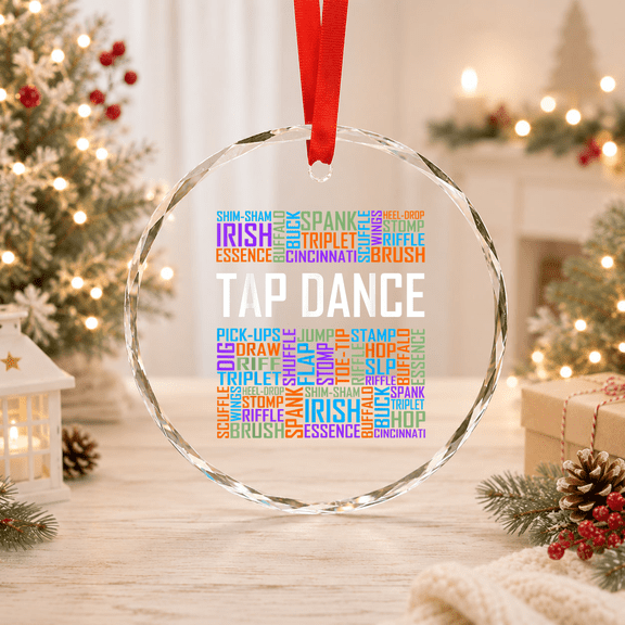 Tap Dance Words Tap Dancer Dancing Teacher Glass Ornament