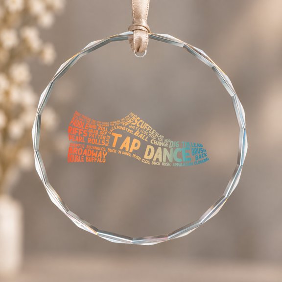 Tap Dancer Art For Men Women Dance Teacher Tap Dancing Theme Ornament, Room Decoration, Circle Glass Ornament