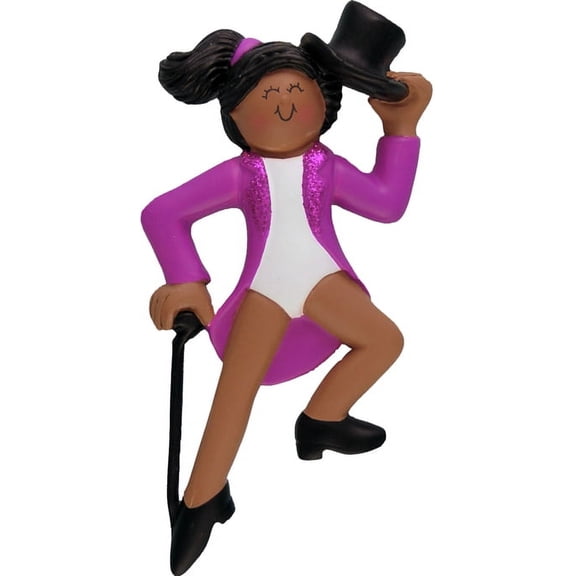 Tap Dancer Female African-American Personalized Christmas Ornament DO-IT-YOURSELF