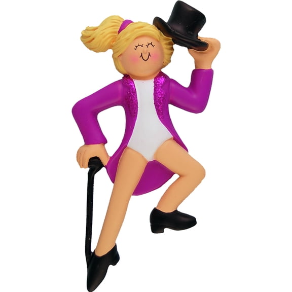 Tap Dancer Female Blonde Personalized Christmas Ornament DO-IT-YOURSELF