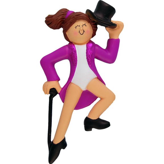 Tap Dancer Female Brown Personalized Christmas Ornament DO-IT-YOURSELF