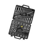 Tap and Die Set, 51-Piece Metric Sizes M6 to M24, with Coarse and Fine Thread Taps and Dies, Wrench, Carrying Case and Complete Accessories, Bearing Steel, for Threading and Rethreading Threads