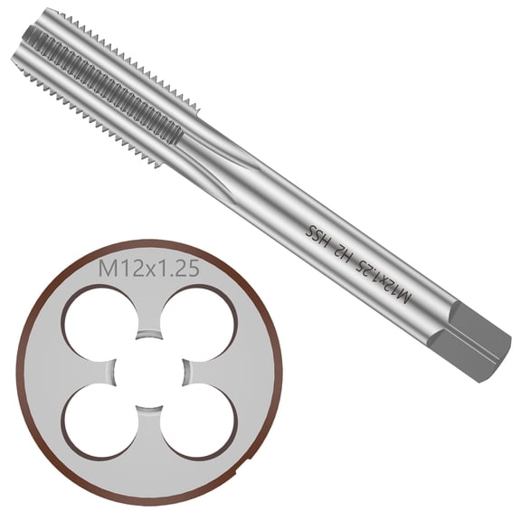 Tap and Die Set High Speed Steel Metric Tap and Round Die Kit Hand Tapping Threading Tool Kit Thread Tap and Round Thread Die Set for Steel Iron Aluminum Copper