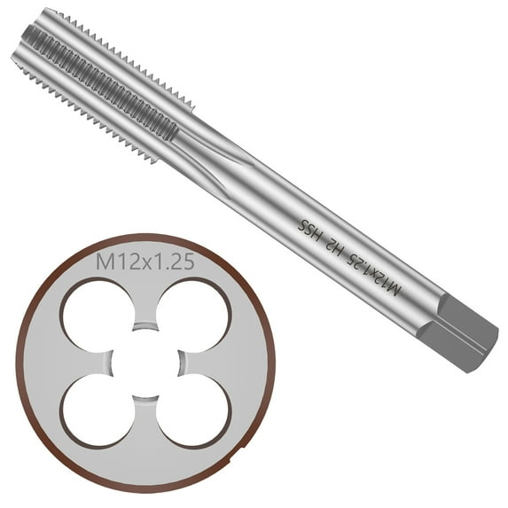 Tap and Die Set High Speed Steel Metric Tap and Round Die Kit Hand Tapping Threading Tool Kit Thread Tap and Round Thread Die Set for Steel Iron Aluminum Copper