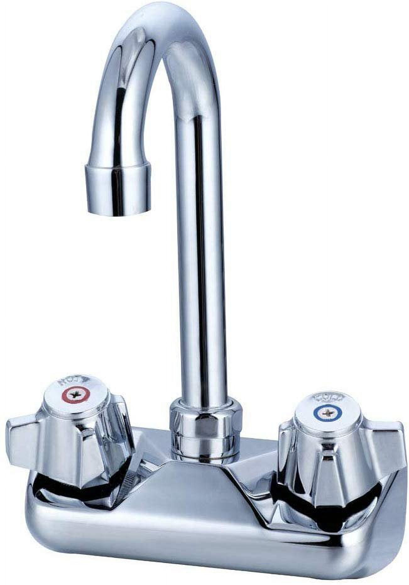 Tap Industries TWMF-435G Commercial Wall-Mount Faucet with 3.5 Inch Gooseneck Spout for Restaurant Kitchens