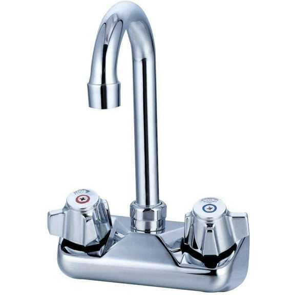 Tap Industries TWMF-435G Commercial Wall-Mount Faucet with 3.5 Inch Gooseneck Spout for Restaurant Kitchens