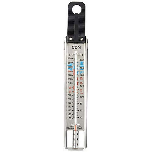CDN ProAccurate Candy and Deep Fry Ruler Thermometer, Stainless Steel