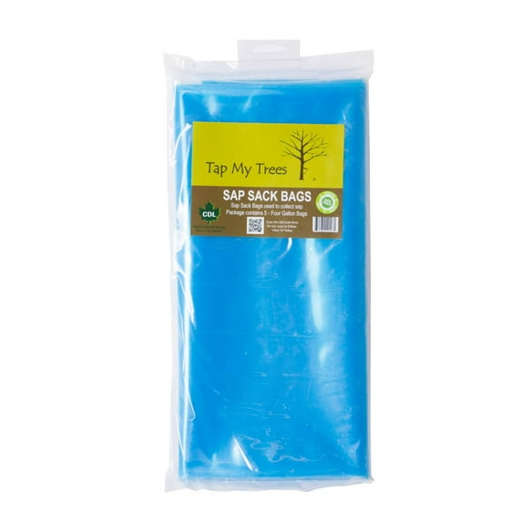 Tap My Trees Sap Bags, Set of 5 Sturdy Plastic Maple Sugaring Sacks for Collecting Maple Tree Sap