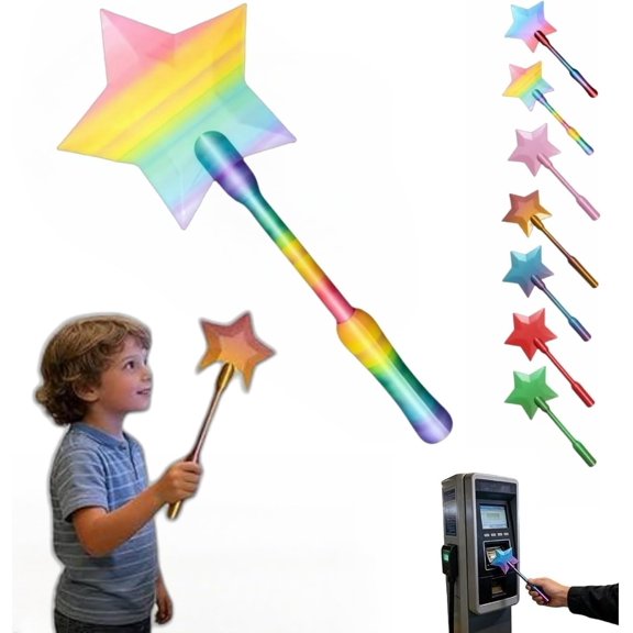 Tap to Pay Star 3D Printed Wand, Star Magic Taps to Pays Wands, Wands Contactless Payment Card Holder, Digital Payment Star Wands for Easy Checkout, Fun Gift for Magic Lovers