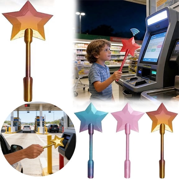 Magic Wand Credit Card Holder, Fairy Wand Tap To Pay Card Holder, for Contactless Card Payment, with Hidden Slot,Gold