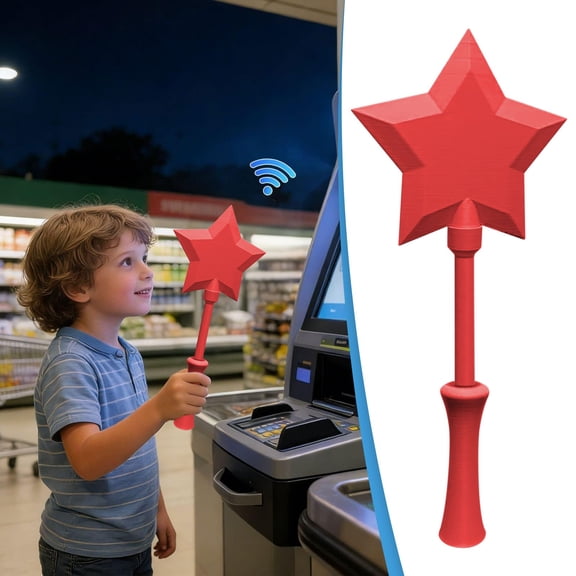 Tap to Pay Wands, 3D Printed Tap to Pay Wand, 14inch Telescopic Star Magic Wand Contactless Payment Card Holder, Digital Payment Star Wands for Easy Checkout, Fun Gift for Magic Lovers