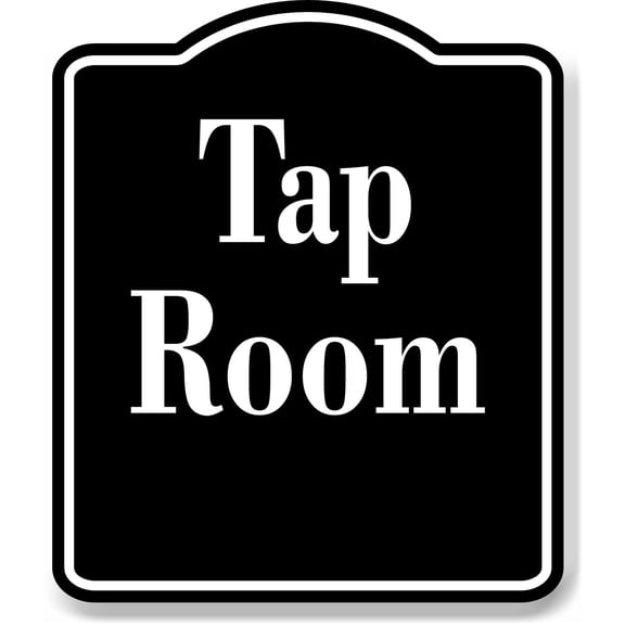 Tap Room Bar BLACK Aluminum Composite Sign, 8.5"x10"