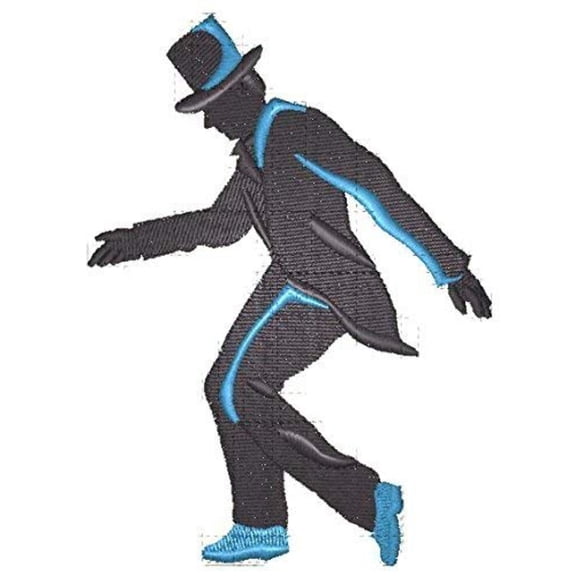 Tap Silhouette Embroidered Iron on/Sew patch [5.53" X 4.25"]