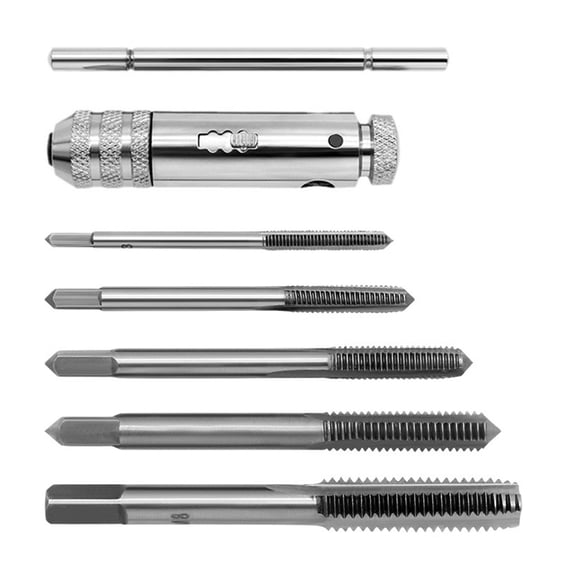 Adjustable Ratcheting Tap Wrench T-Handle Threading Wrench for Hand Machine Ratcheting Screw Tapping Thread Tappers Tool