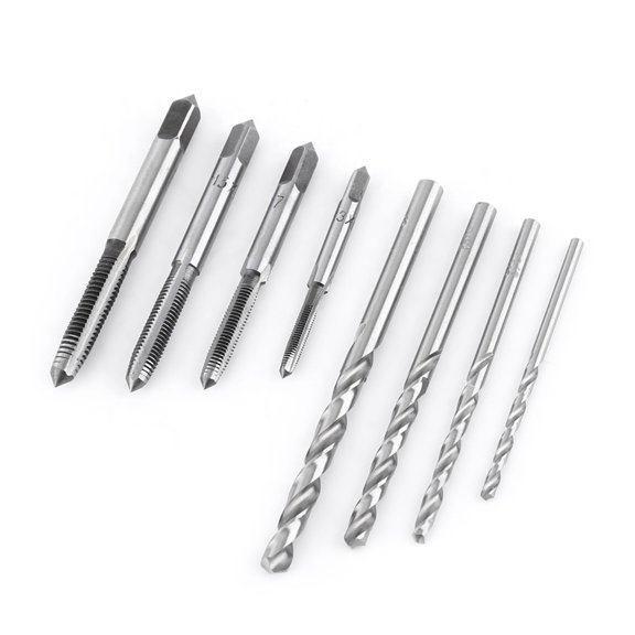 Tap Wrench, Tshaped Wrench 9PCS/Set Set, Twist Drill Bits Threading Tapping Bearing Steel for Industry Hand Operation