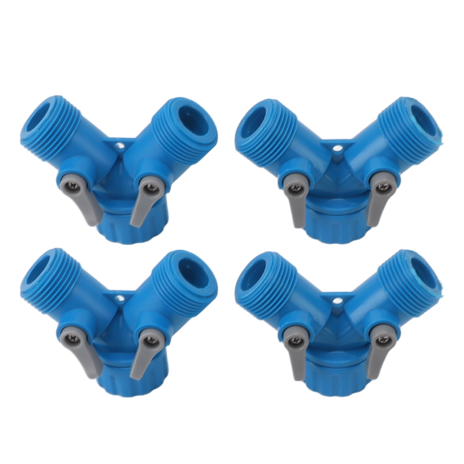Tap Y Splitter 2 Way 2 Valves Hose Splitter Connector for Garden Hose Faucet EU Standard 4pcs