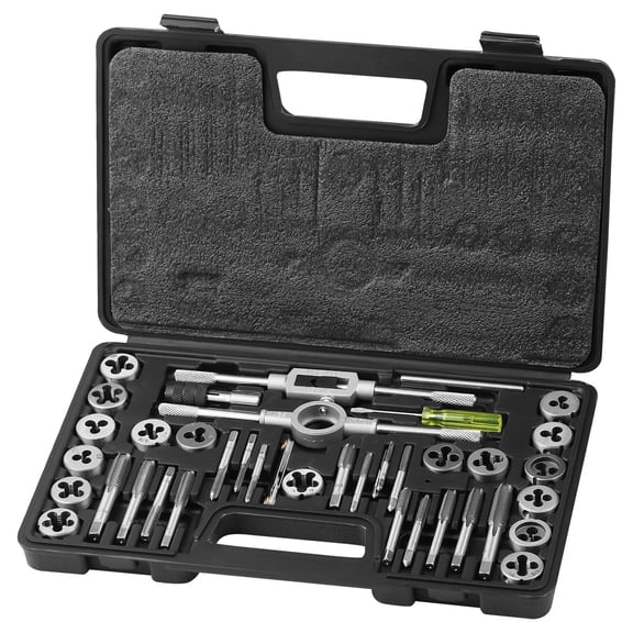 Tap and Die Set, 40 Piece Metric M3 to M12, Bearing Steel Taps and Dies, Thread Cutting Tool, Complete Accessories, Storage Case