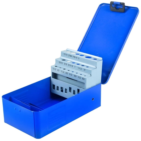 Tap and Drill Index/Case, Tap Drill Bit Index Box, Empty Metal Case for #6-32 - 1/2"-13 UNC (9 Sizes)