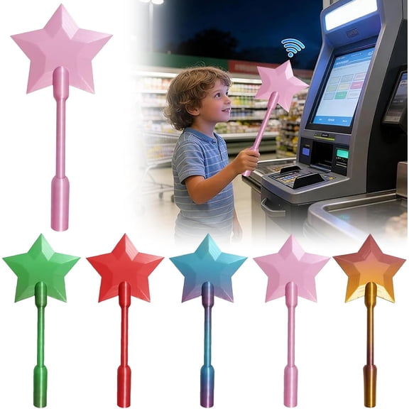 Tap to Pay Star 3D Printed Wand, Star Magic Wands Contactless Payment Card Holder Wands, Tap-to-Pay Credit Card Wand (Pink)