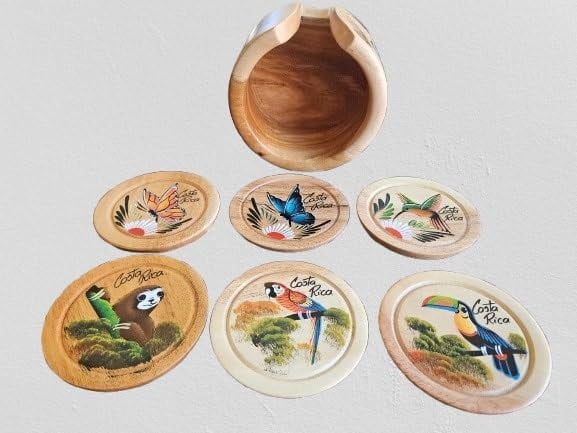 Tapanti store. Costa Rican Fauna Wooden Coasters Set of 6 Handmade ...